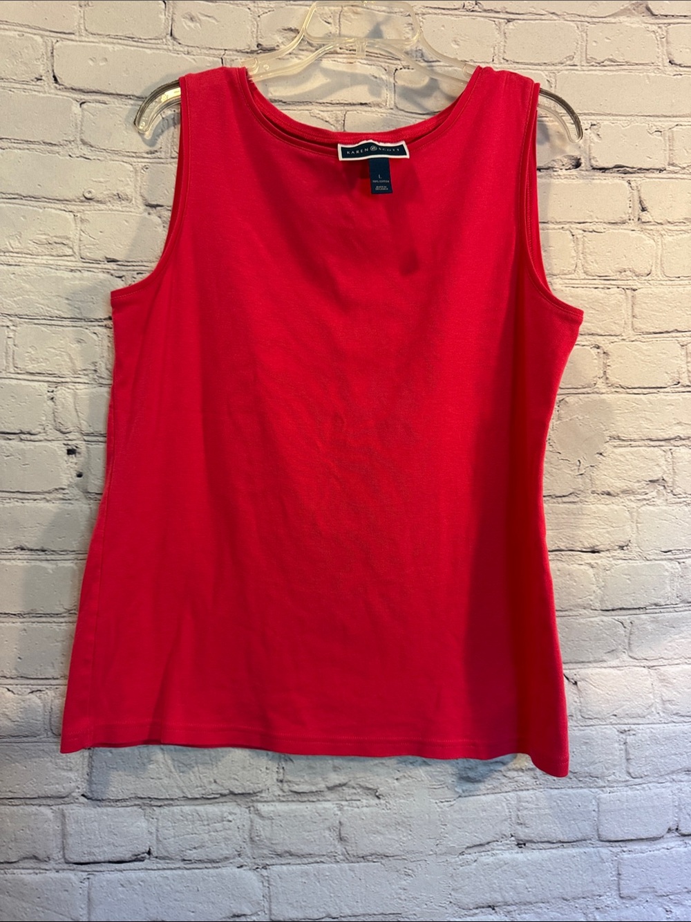 Karen Scott Red Sleeveless Tank Top Large